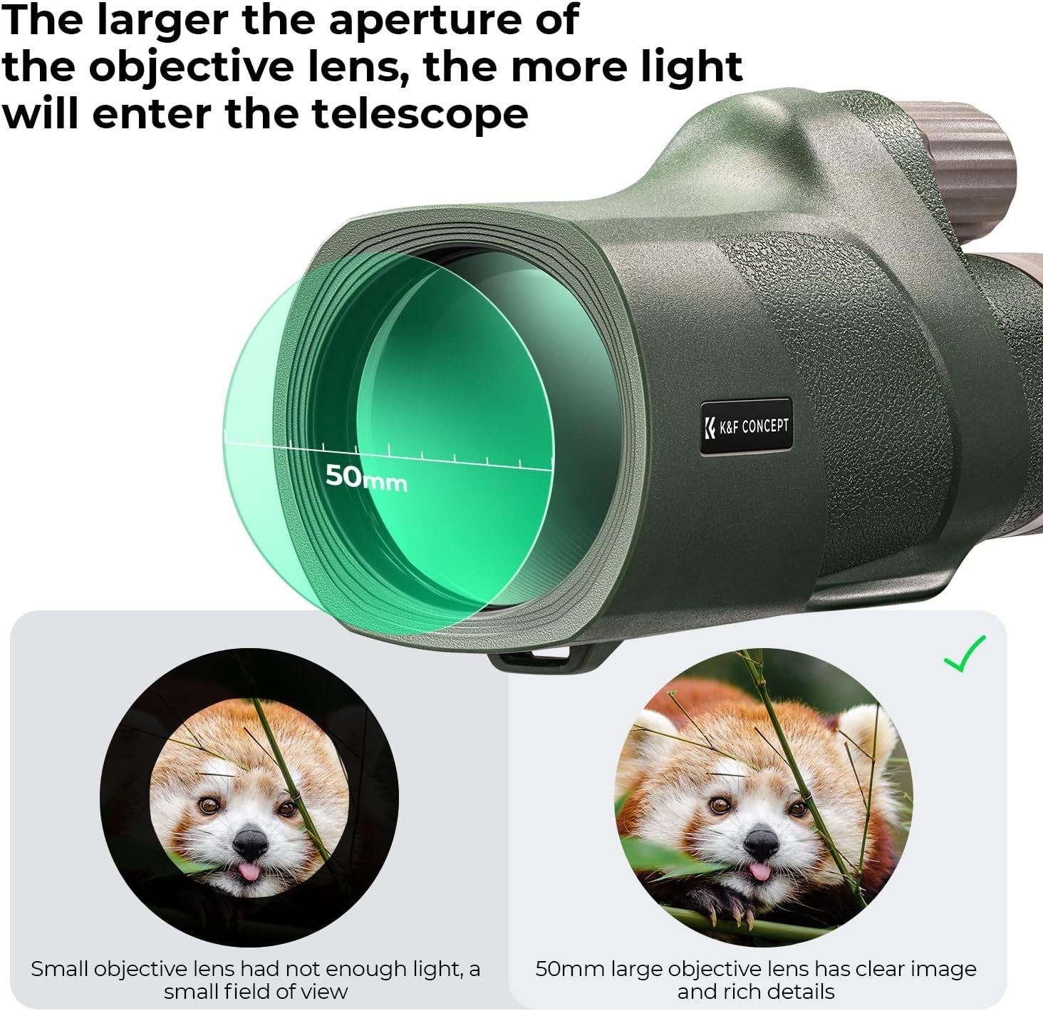 12X50 HD Monocular Waterproof BAK4 FMC Lens – Compact Outdoor Birding Scope