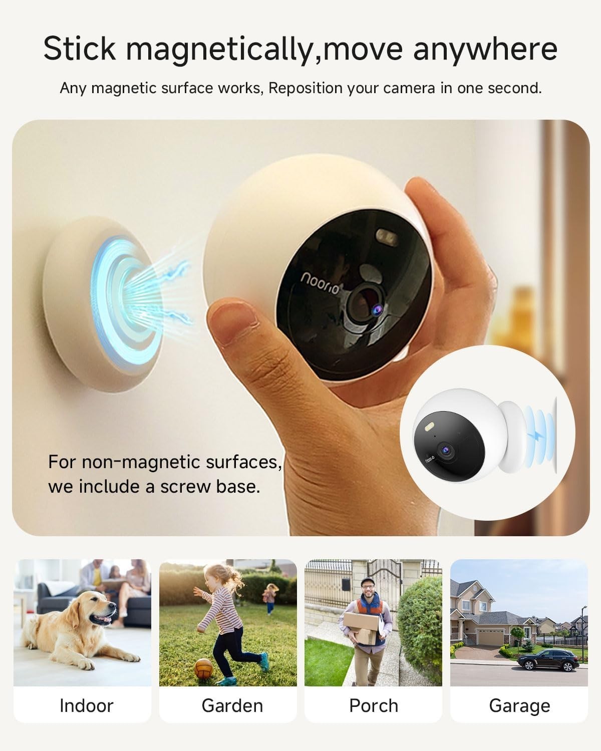 2K QHD Wireless Security Camera HDR Night Vision Alexa No Fees