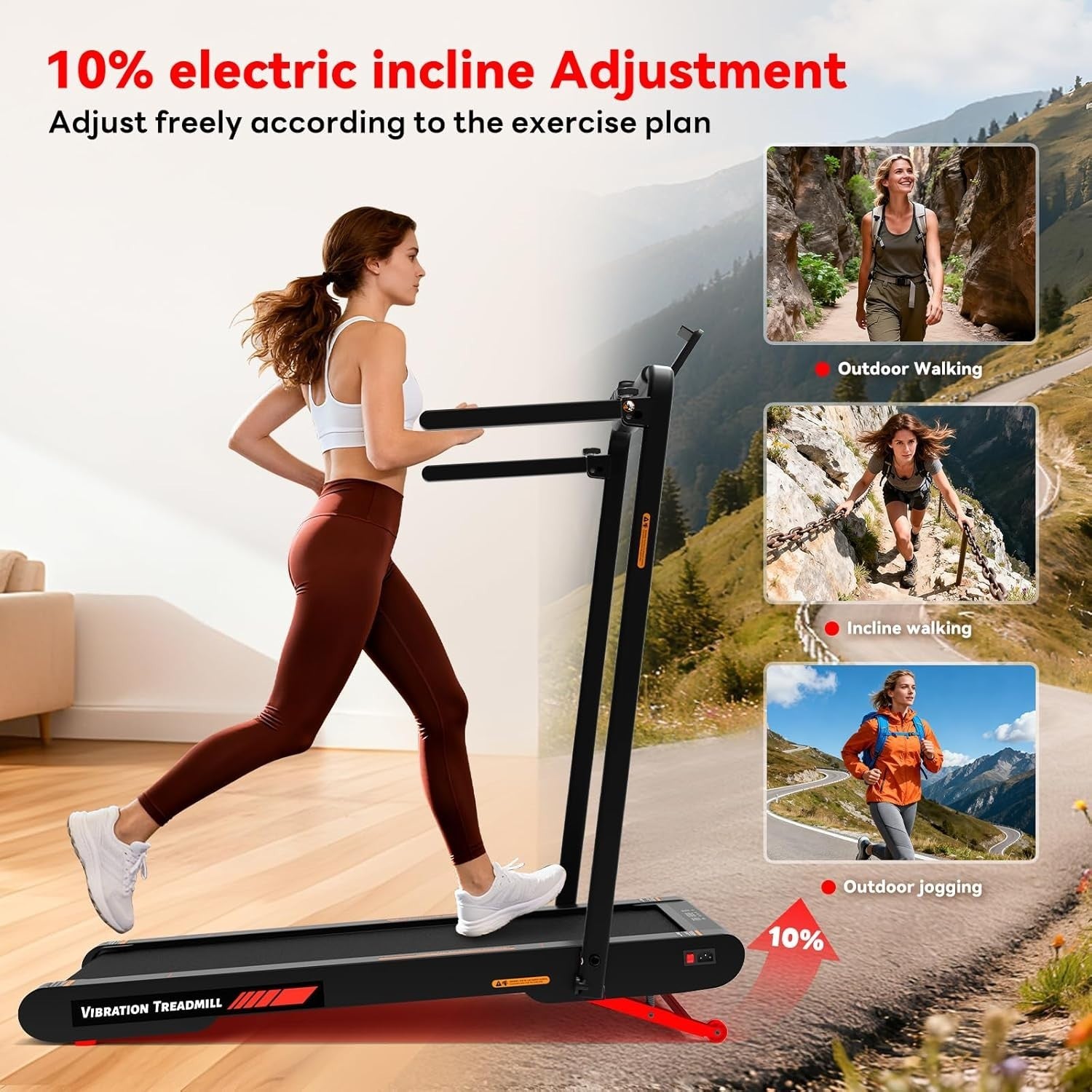 4-in-1 Under Desk Walking Treadmill with Auto Incline & Vibration