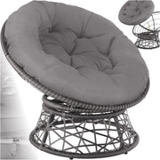 360° Swivel Rattan Garden Chair with Thick Cushion Patio Balcony Lounger