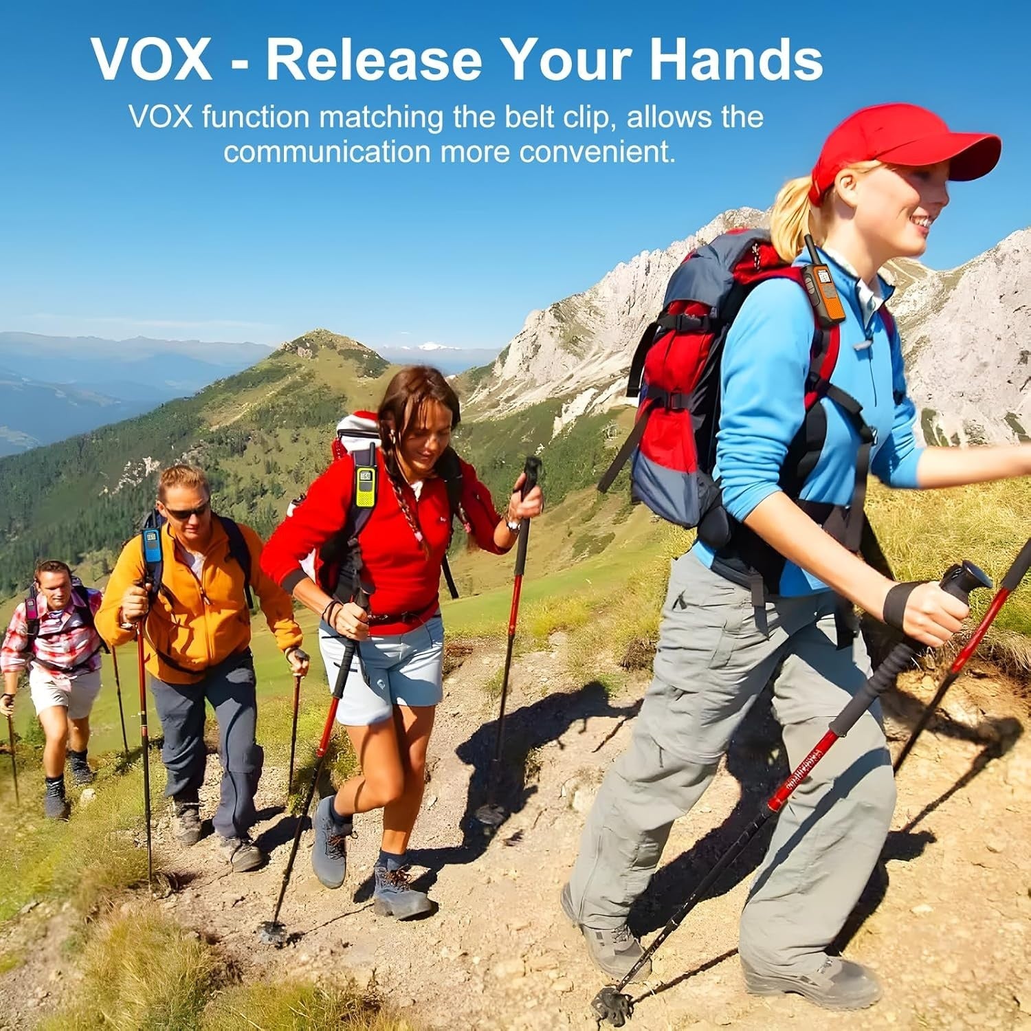 Rechargeable Walkie Talkies 4 Pack Long Range 16CH VOX USB-C Radio