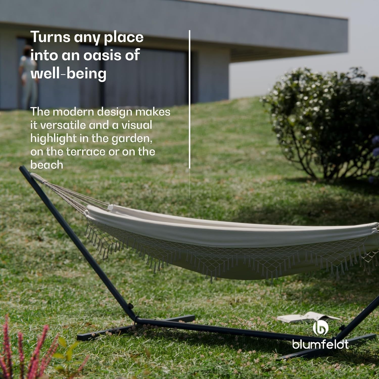 Blumfeldt SwayStation Hammock | Indoor & Outdoor 100kg Capacity | Cream 320cm