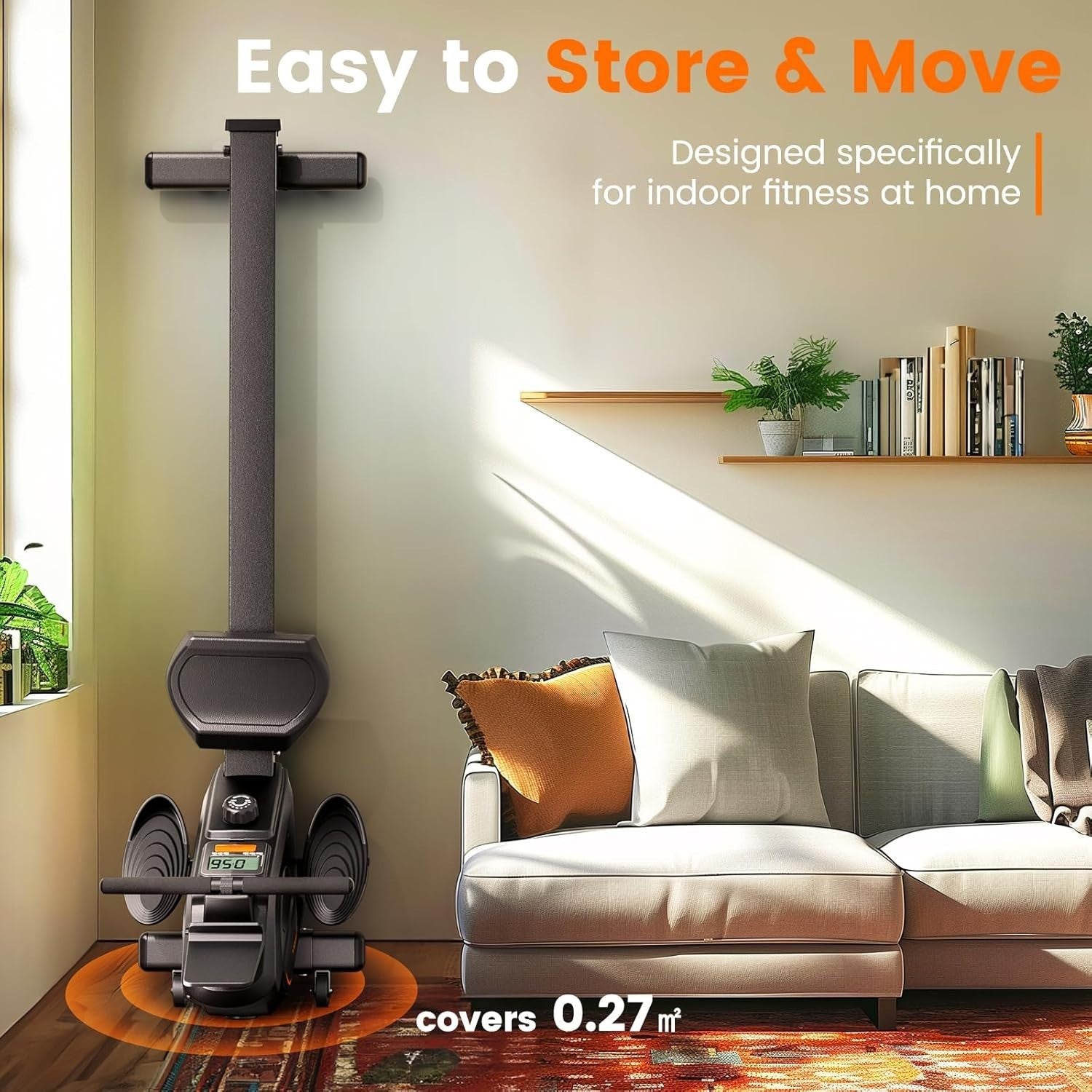 Quiet Magnetic Rowing Machine 16-Level Resistance App LCD Rower 160KG Home Use