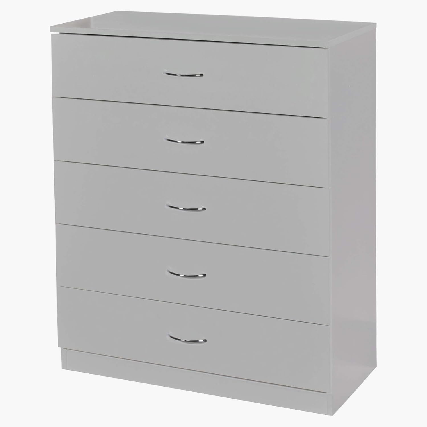 5 Drawer Grey Chest Cabinet Bedroom Storage Unit Modern Matt Finish