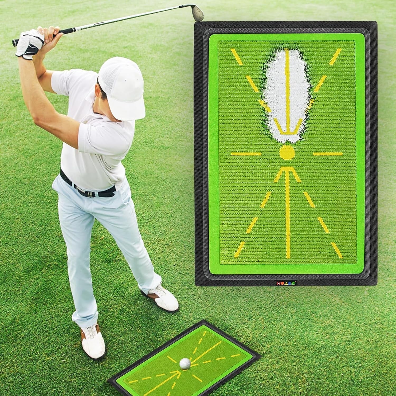 Golf Swing Mat Divot Board 12x17in Swing Path Trainer Indoor