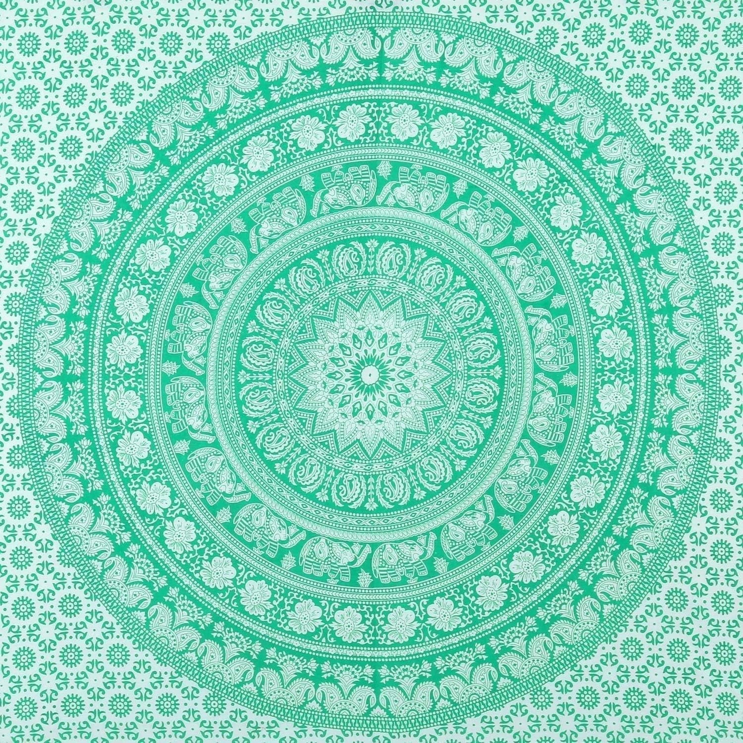Boho Cotton Mandala Elephant Wall Tapestry Bedspread 60x50in
