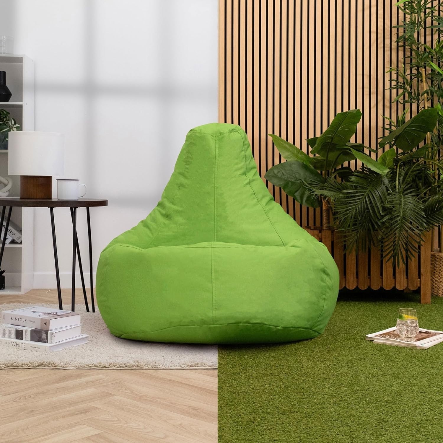 Waterproof Lime Green Bean Bag Chair – Gaming, Garden, Recliner Seat