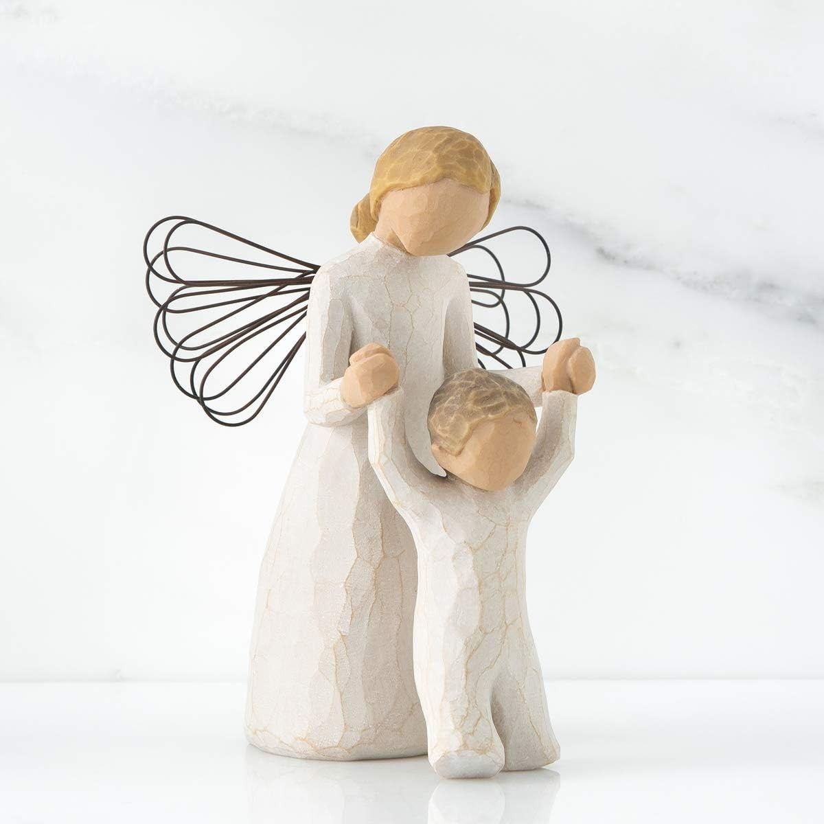 Guardian Angel Figurine 12.5cm Holding Child ✨ Comforting Resin Sculpture Gift
