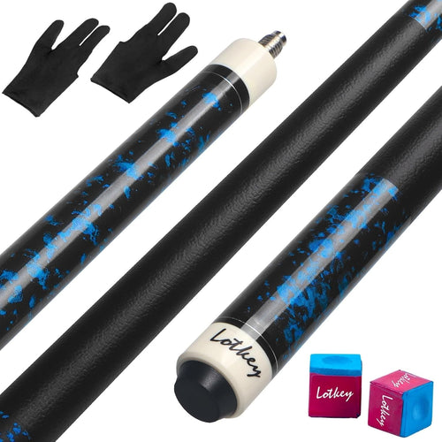 58in Maple Pool Cue 13mm Tip 18oz Linen Grip Set w Gloves Chalk