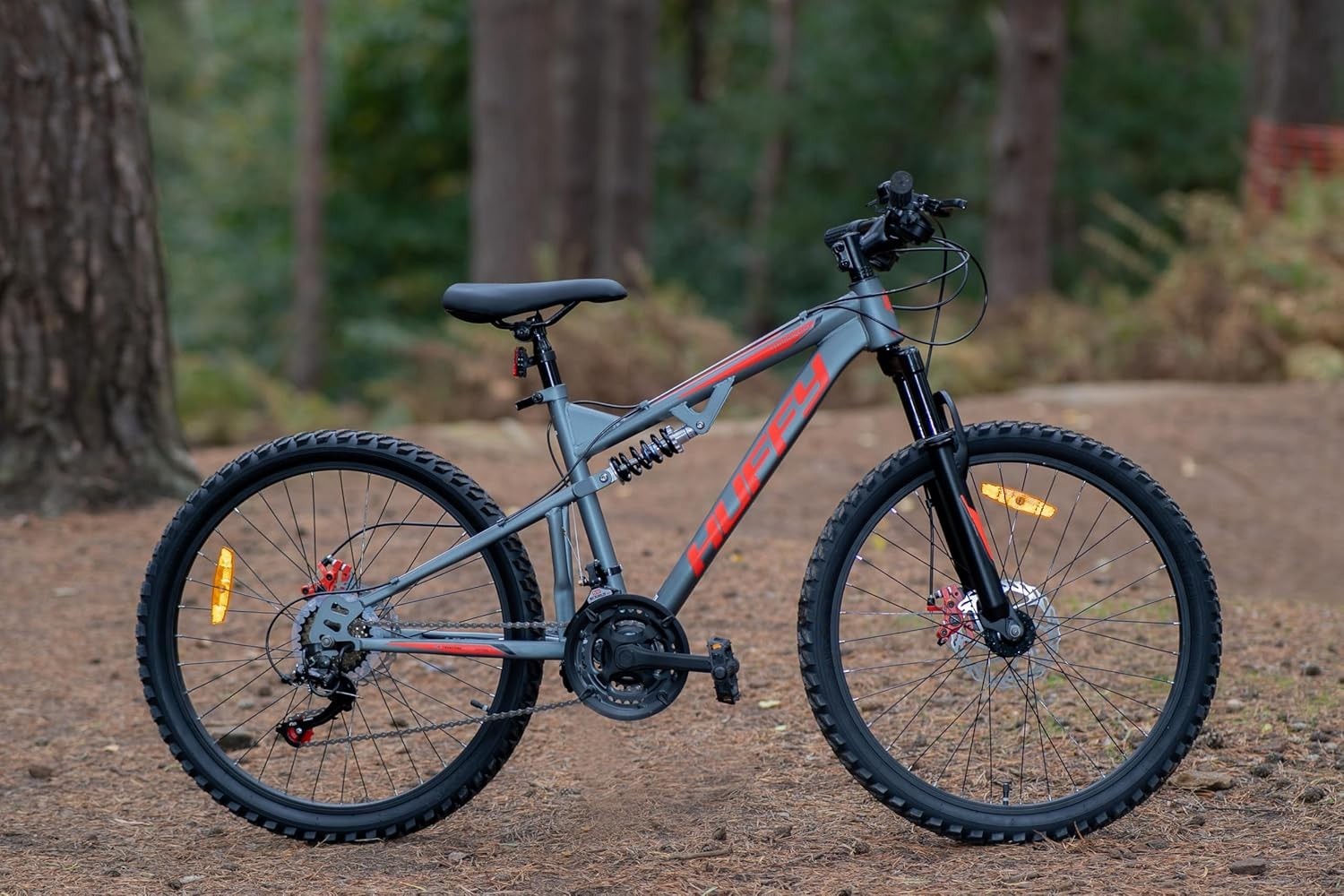 Full Suspension Youth Mountain Bike 21-Speed Disc Brakes 24" Wheels