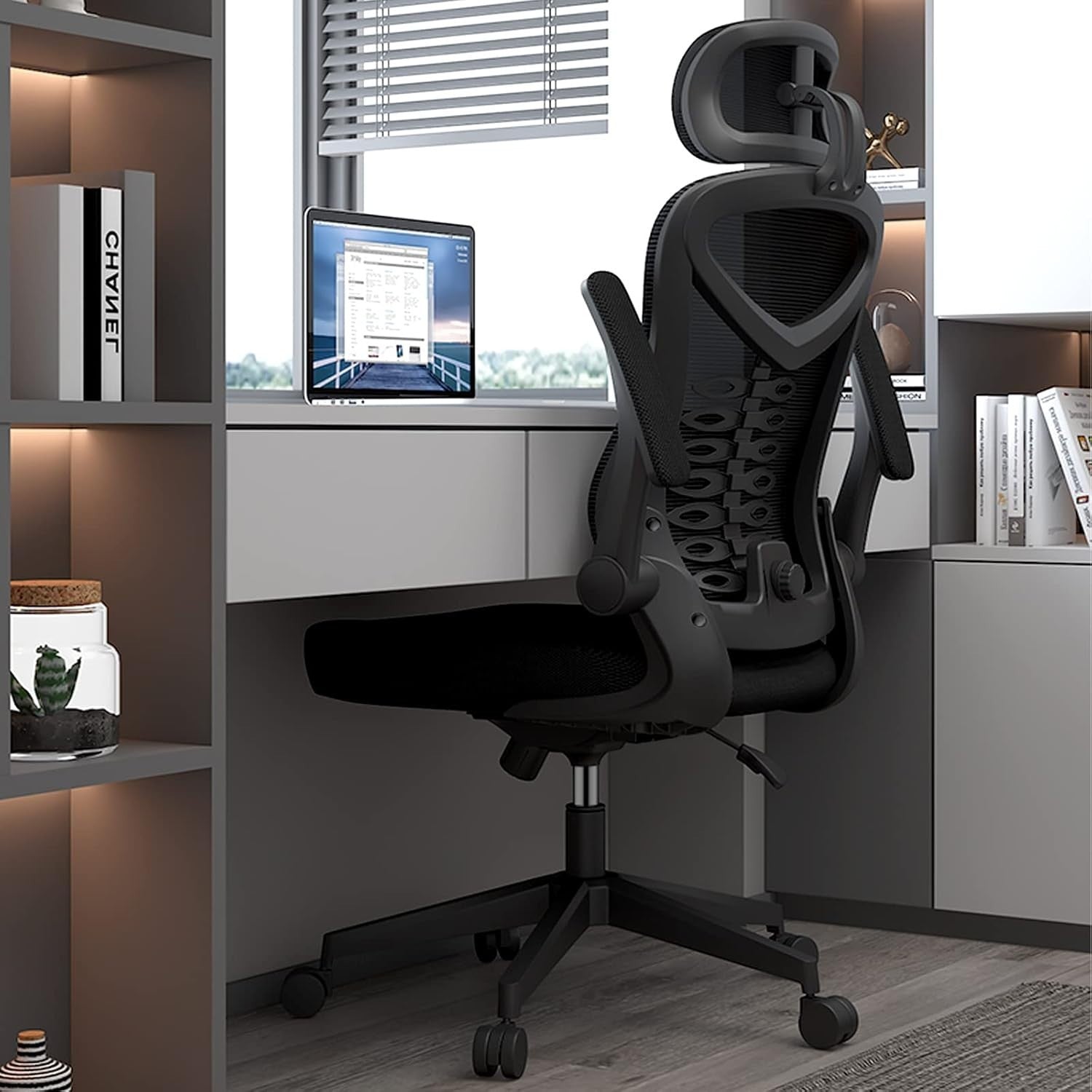 Ergonomic Mesh Office Chair Desk Seat Adjustable Lumbar Headrest Recline Black