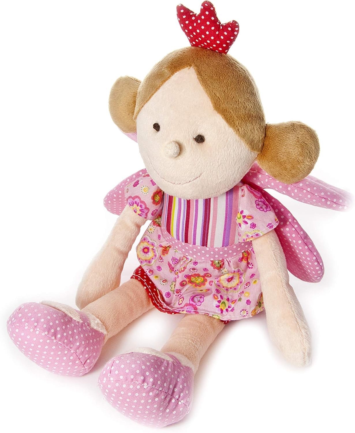 Pink Fairy Princess Soft Doll Plush Toy Wings Crown Baby Gift Girls