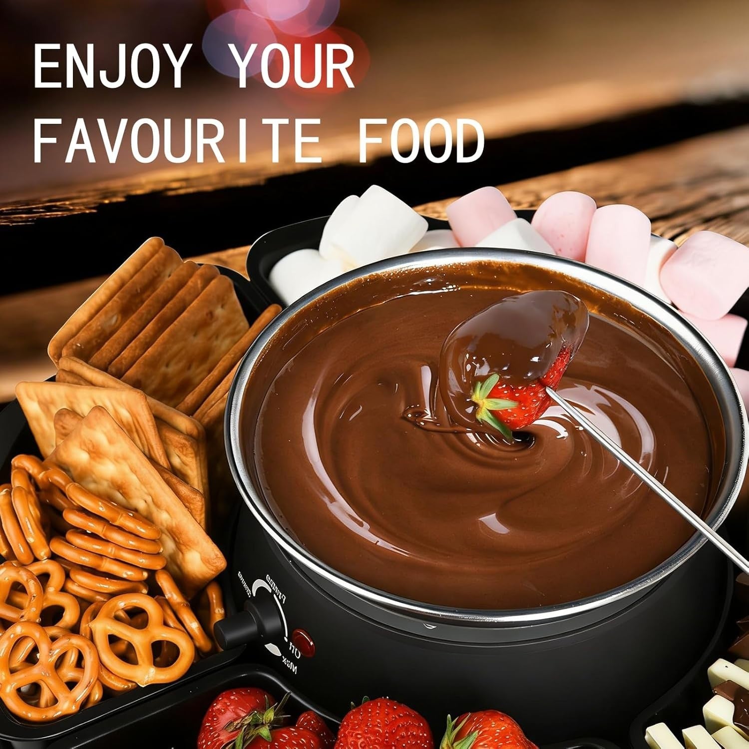 2 in 1 Electric Smores Maker Chocolate Fondue Pot Tabletop Kit