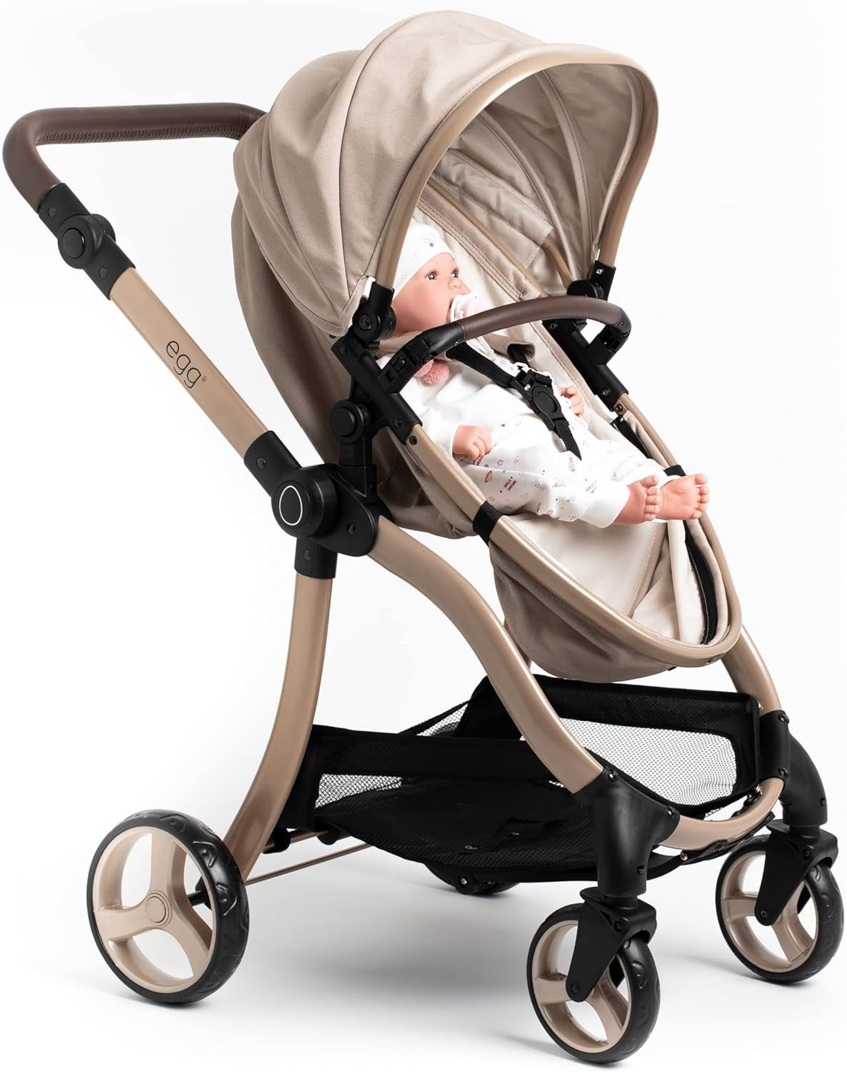 Luxury 2in1 Doll Pram Pushchair Carrycot Adjustable Handle 57cm
