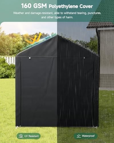 Bike Storage Shed 5x7ft Waterproof Portable Outdoor Garage Motorbike Shelter