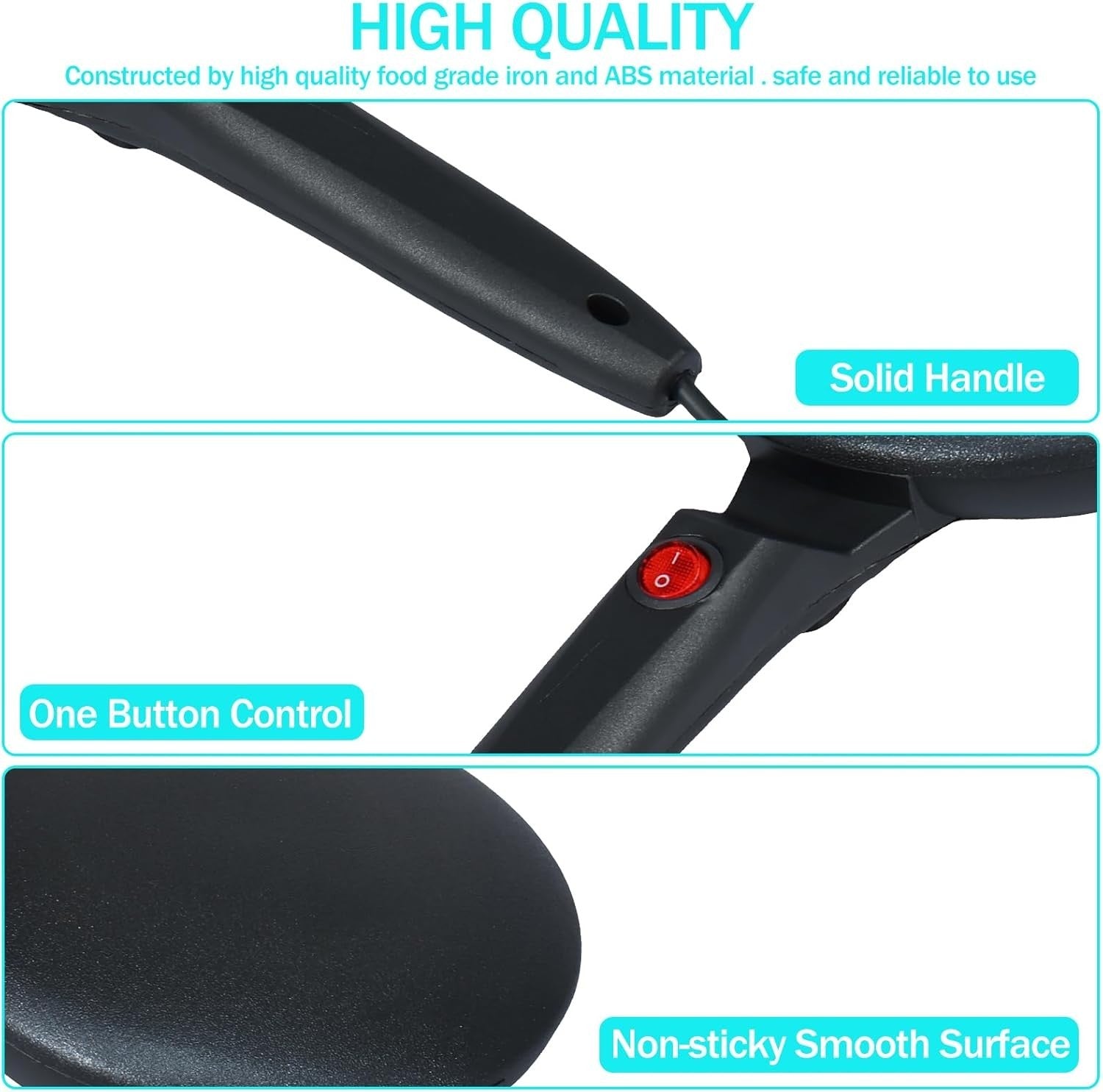 Electric Handheld Crepe Maker 8'' Non-Stick Instant Pancake Maker with Bowl
