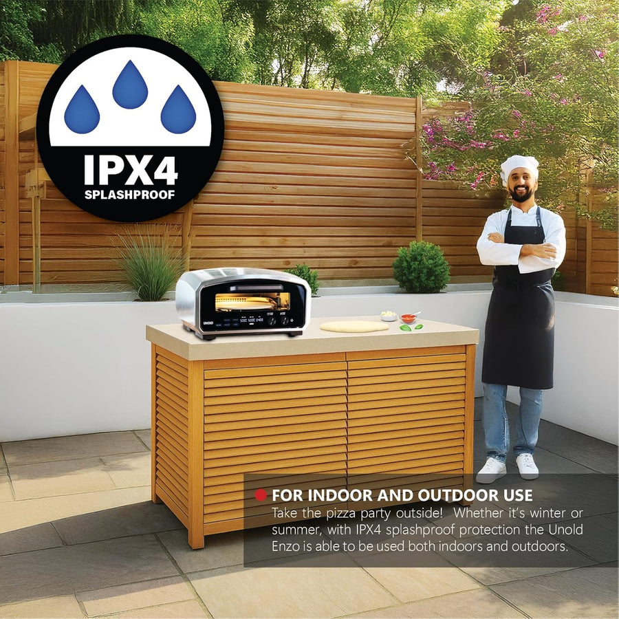 Electric Pizza Oven 500°C 33cm Rotating Stone Indoor Outdoor Maker 2100W