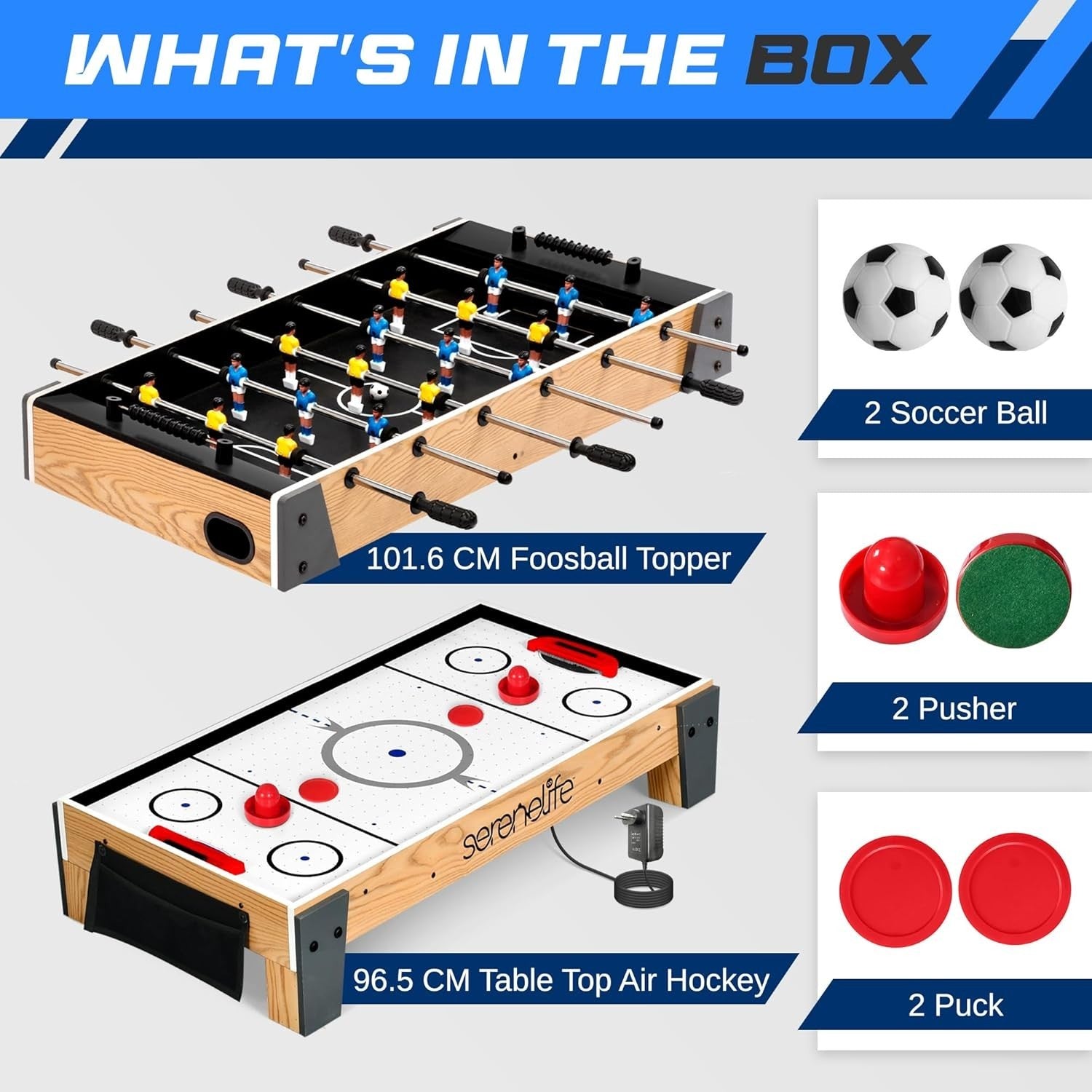 Multi Game Table Air Hockey Foosball Combo Swivel Arcade Table Kids Adults