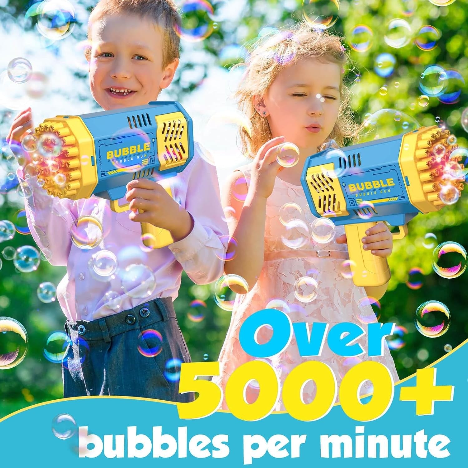 Rocket Bubble Gun 40 Hole LED Kids Bubble Machine