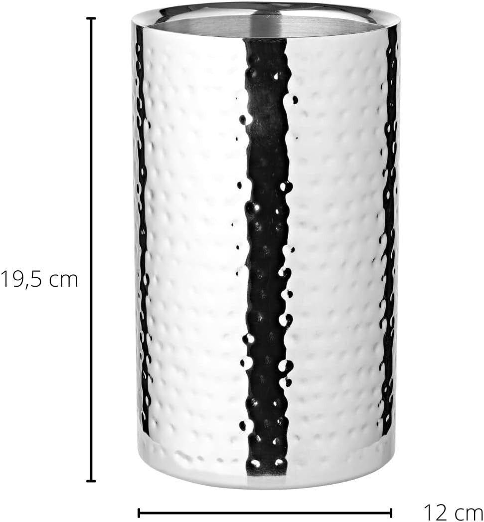 Wine Bottle Chiller Stainless Steel Double Wall Hammered Finish Cooler