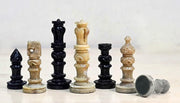 Luxury Natural Stone Chess Pieces 3" King | Hand-Carved Weighted Set