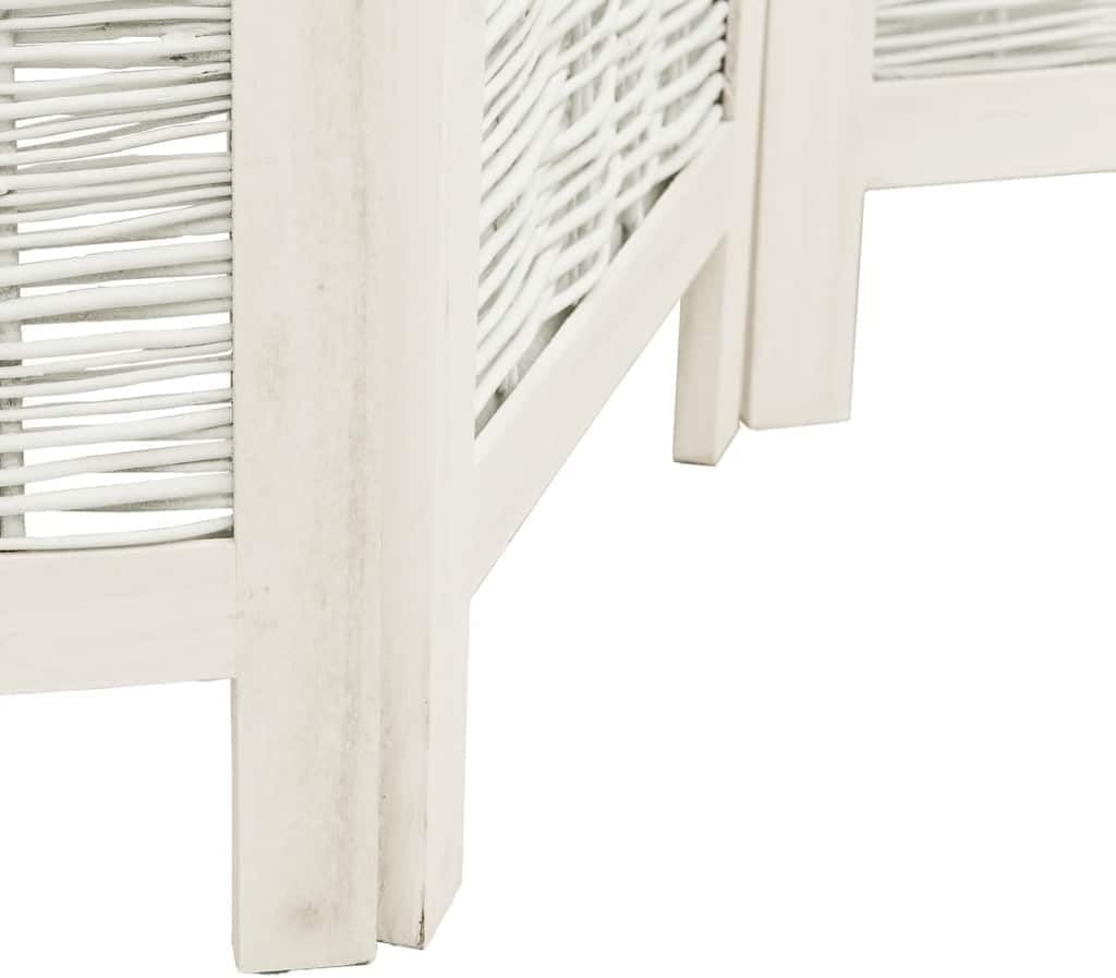 4 Panel White Wooden Folding Room Divider Screen – Privacy Partition for Bedroom
