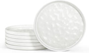 7.9in Ceramic Dessert Plates Set of 6 White Microwave Dishwasher Safe