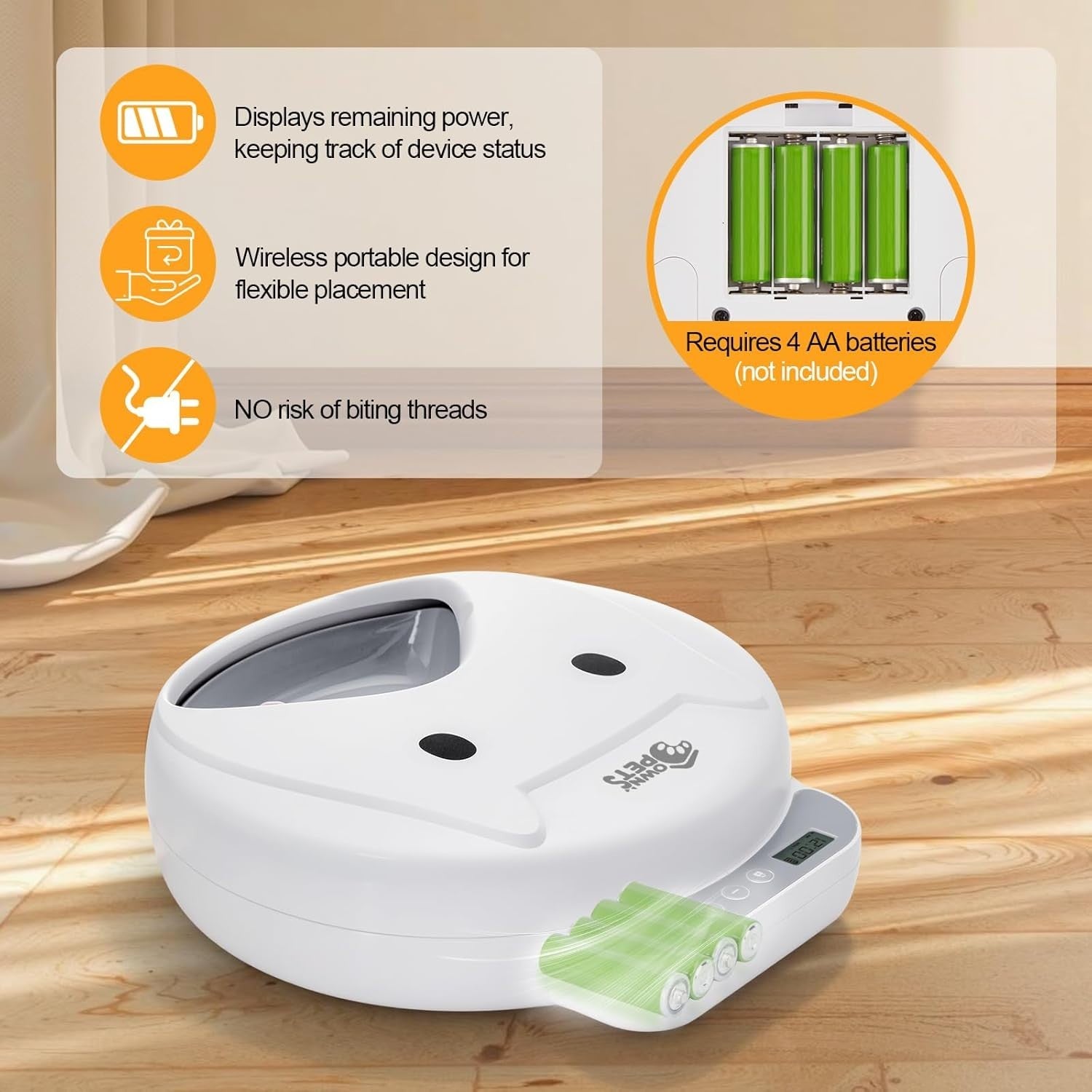 Automatic Wet Cat Feeder 4 Bowl Timer Food Dispenser Ice Pack Battery