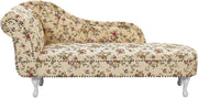 Beige Floral Chaise Lounge Sofa | Left Hand, Tufted Back, 169cm, Vintage Style