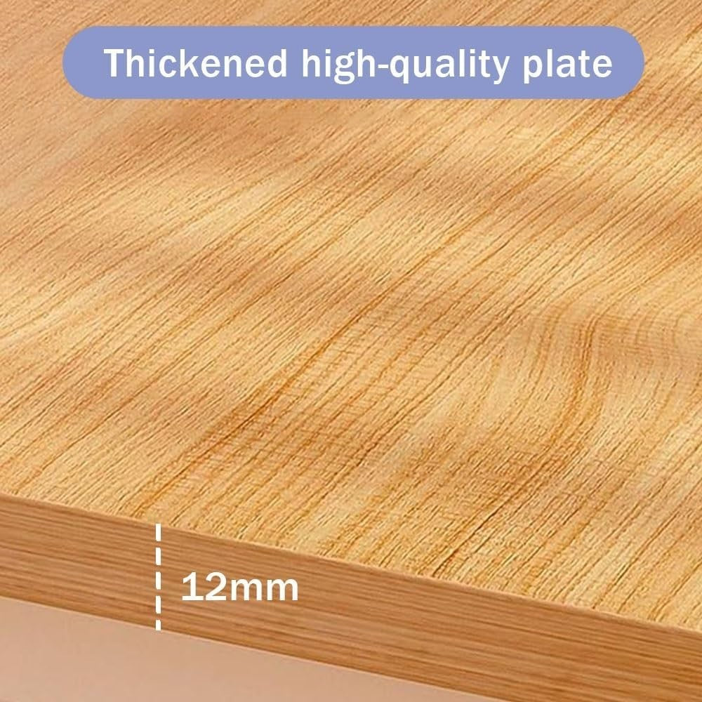 1-Tier Desktop Bookshelf Organizer | White Wood & Metal Desk Storage Rack 40cm