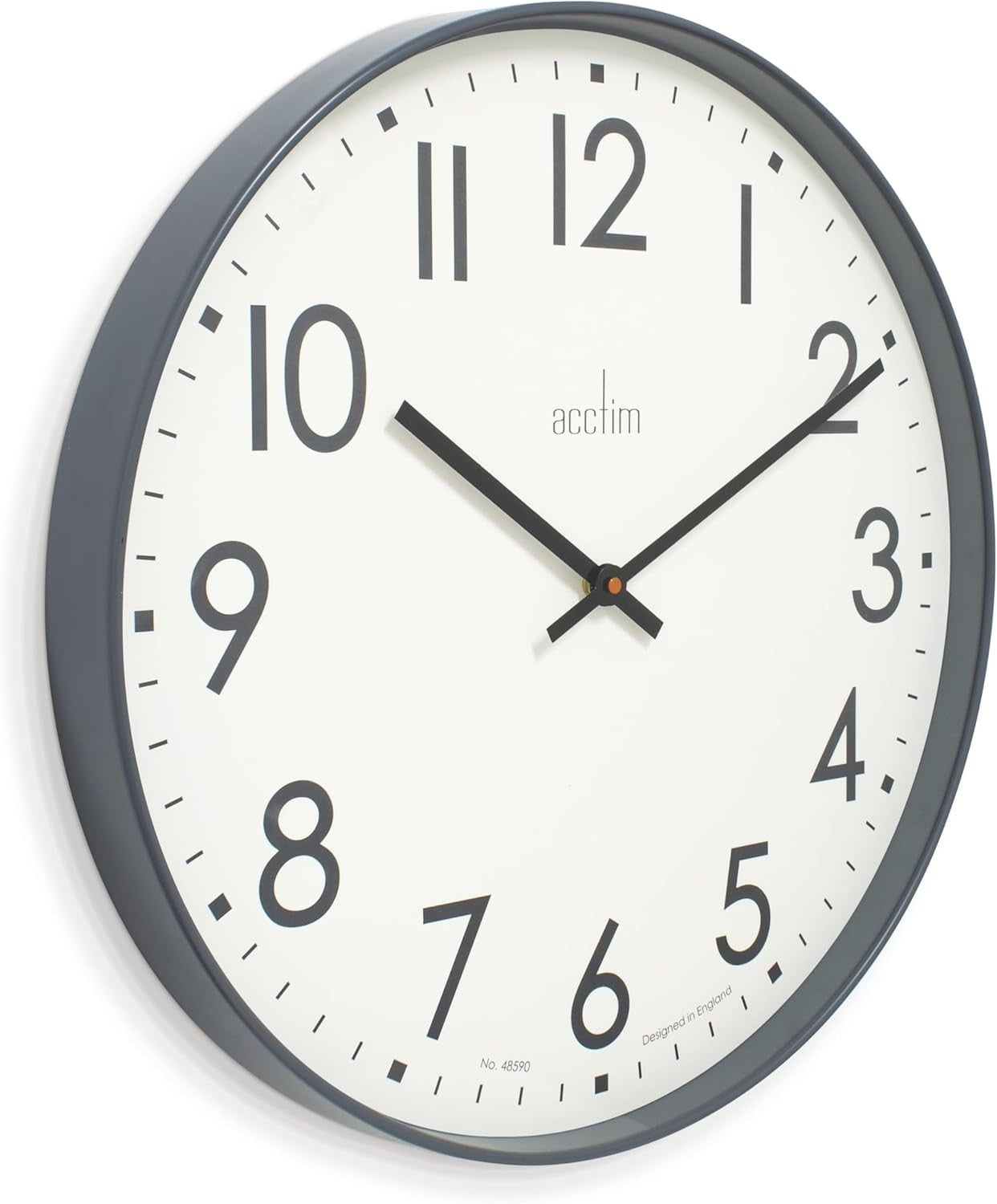 Silent Large 50cm Wall Clock - Contemporary Grey, Quartz Movement, No Tick