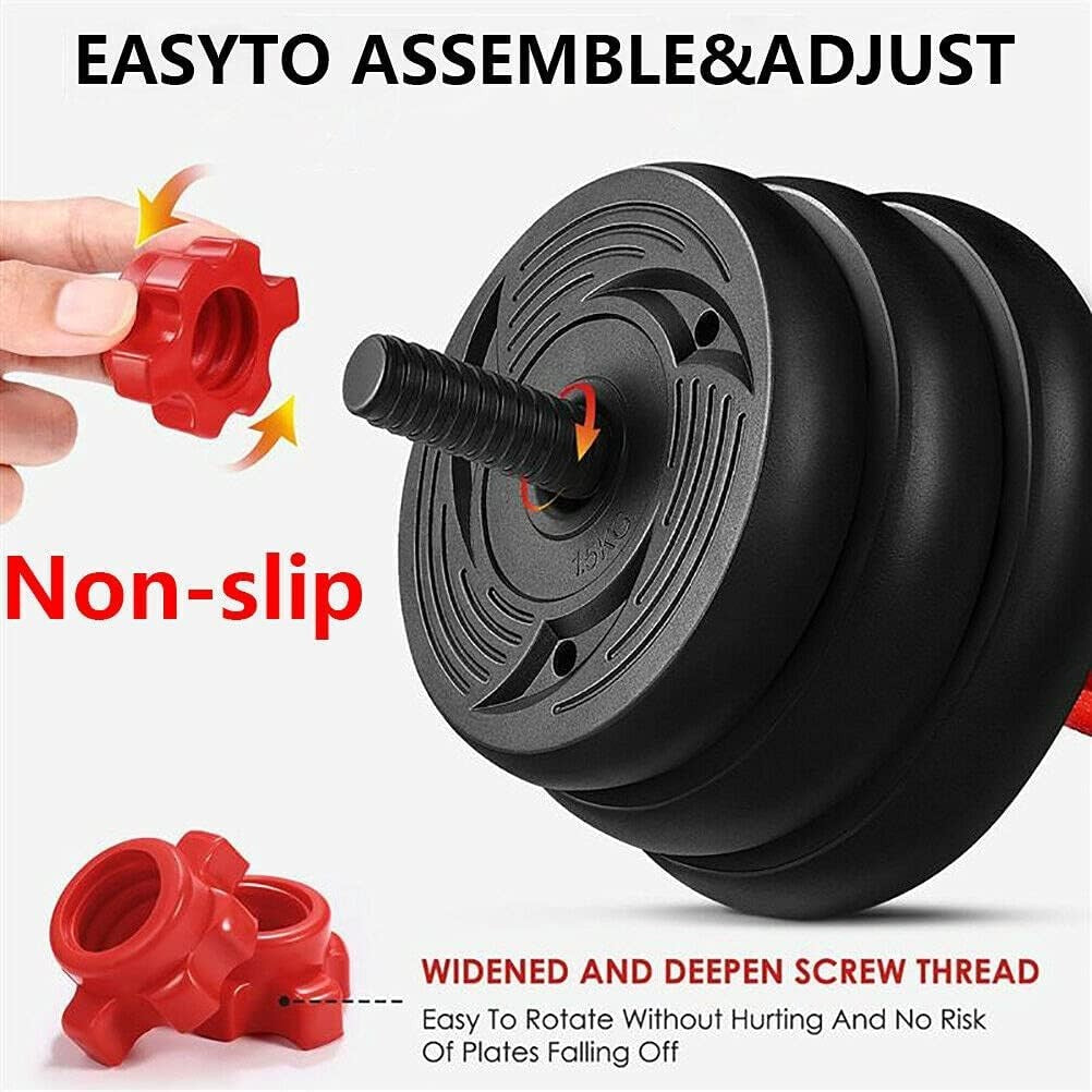 30KG Adjustable Dumbbell & Barbell Set Cast Iron Free Weights Home Gym
