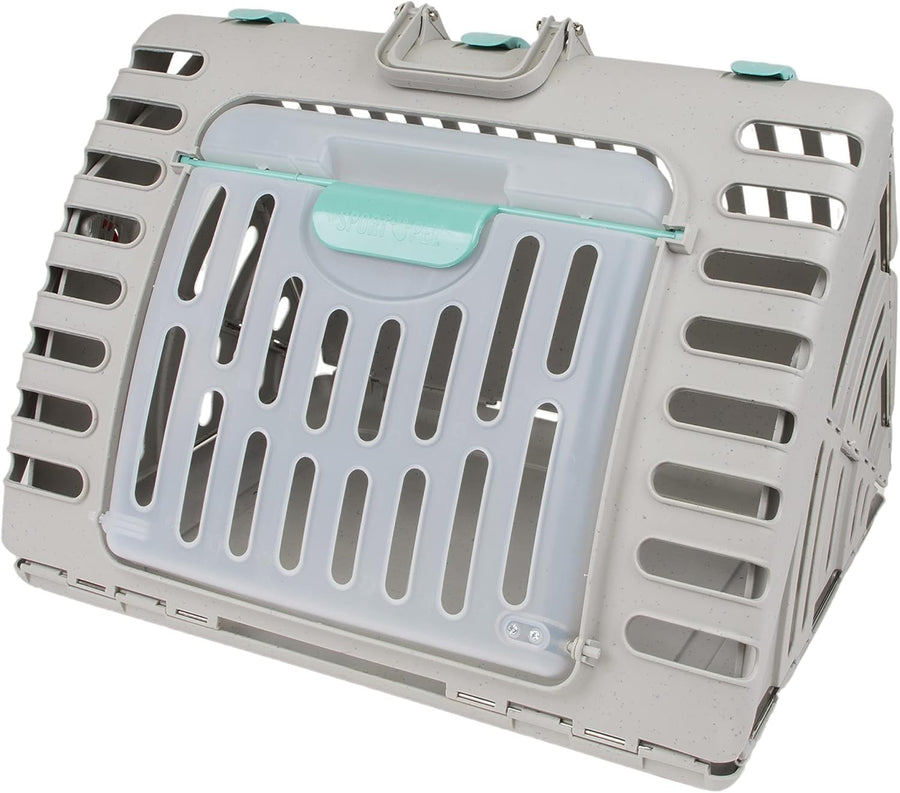 XL Collapsible Cat Carrier 58x47x43cm Foldable Crate + Washable Bed Travel