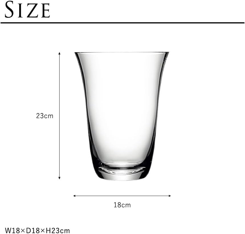 Clear Glass Flower Vase 23cm Open Bouquet Modern Table Centrepiece Décor