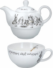 Fine China Teapot and Cup Set for One 250ml Gift Box Tea Set White