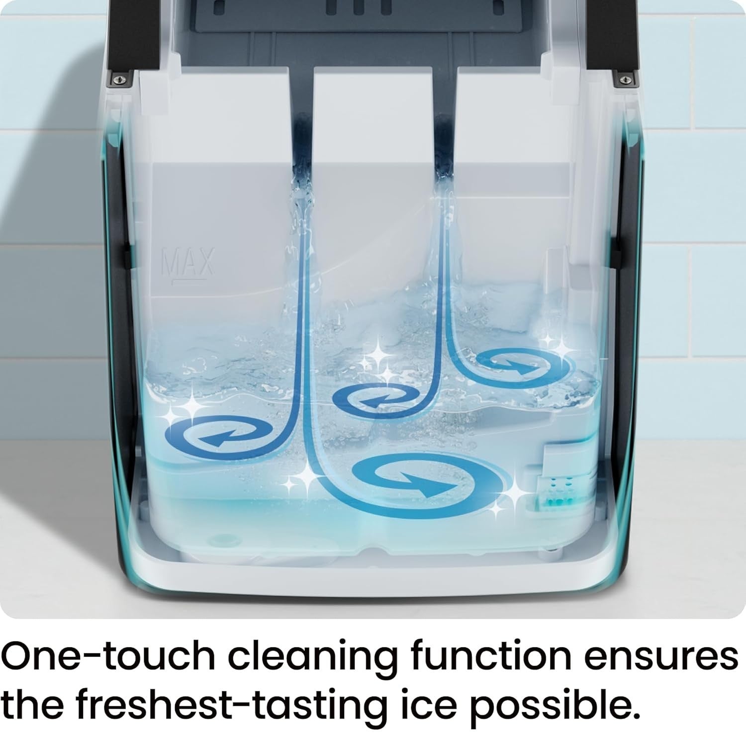 Fast Portable Ice Maker Machine - Dual Size Ice Cubes, Self-Clean, 9 Cubes/7min