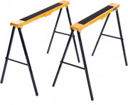 2x Folding Saw Trestles 100kg Each Heavy Duty Carpentry Work Stands Portable