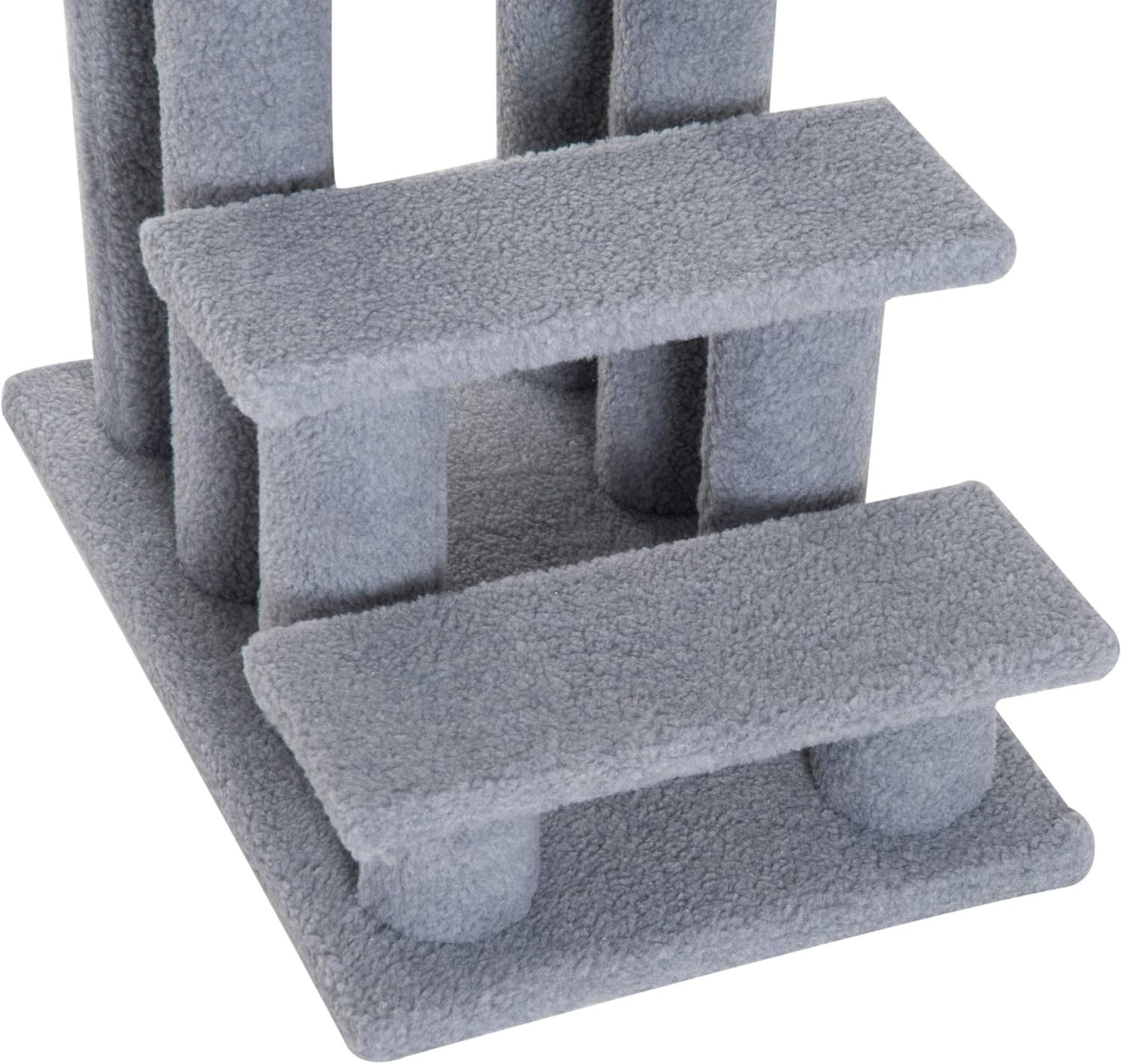 4 Step Dog Stairs for Bed Sofa 63x43x60cm Grey Pet Steps