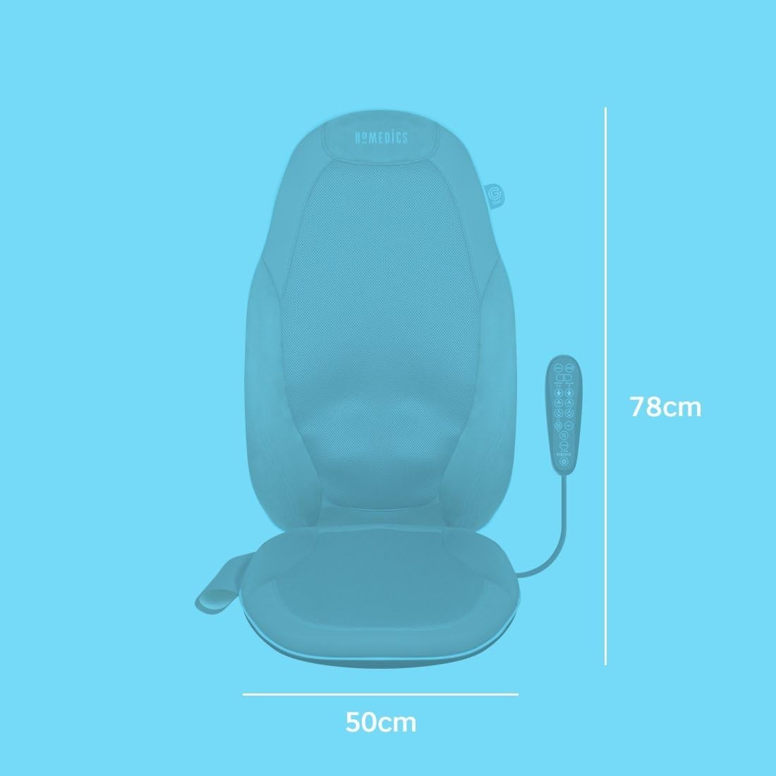 Gel Shiatsu Back Massager Chair Pad Heat Rolling Full Back Relief Home Office