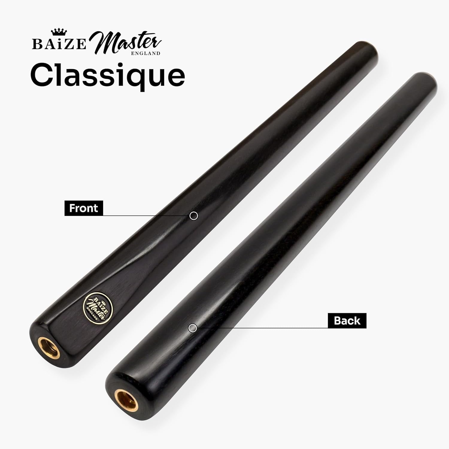 58in 3/4 Joint Snooker Cue Ebony Butt Ash Shaft 9.75mm Pro Tip