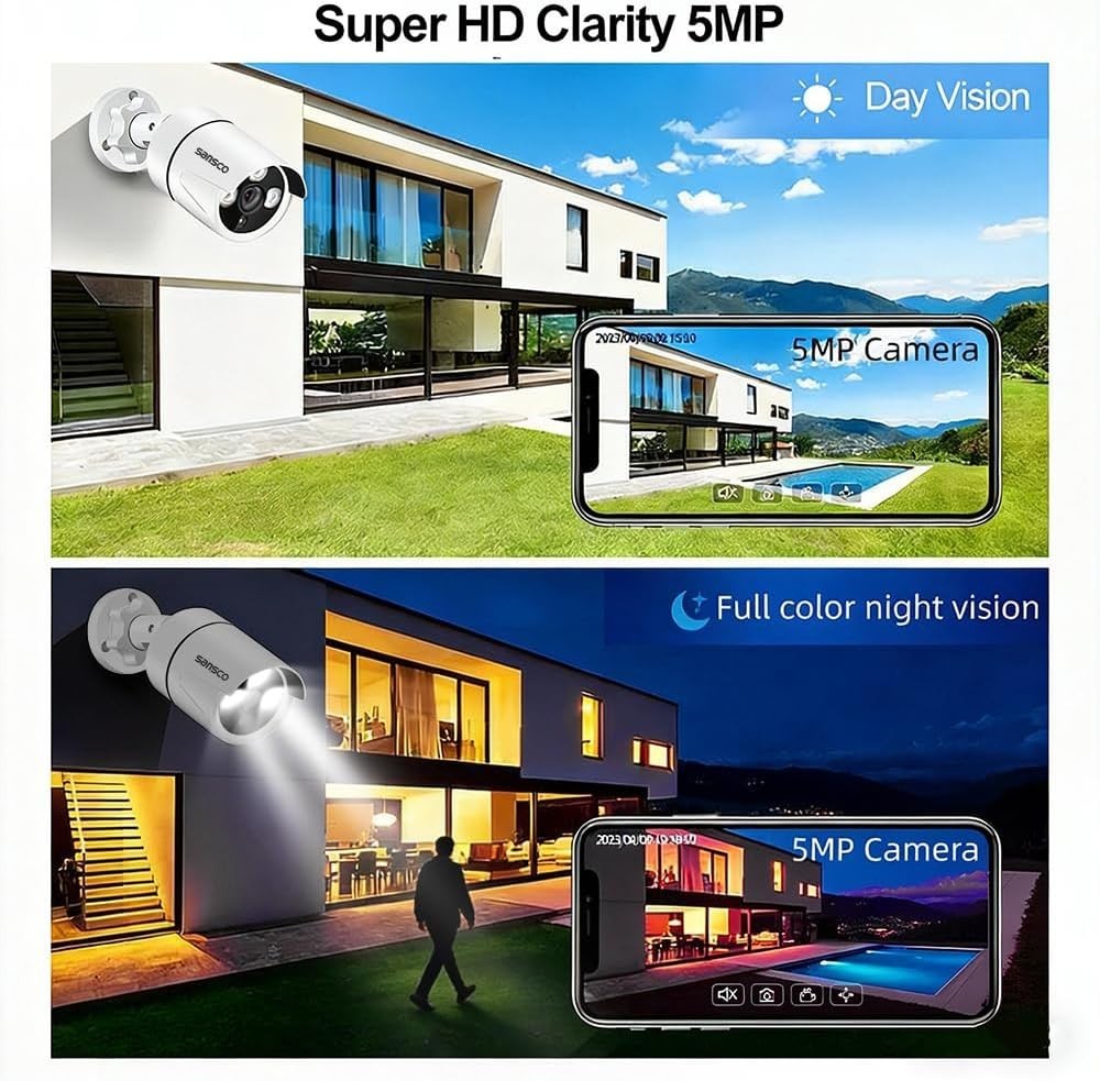 5MP CCTV Security Camera System 8CH DVR 1TB HDD 4 Cameras 3K