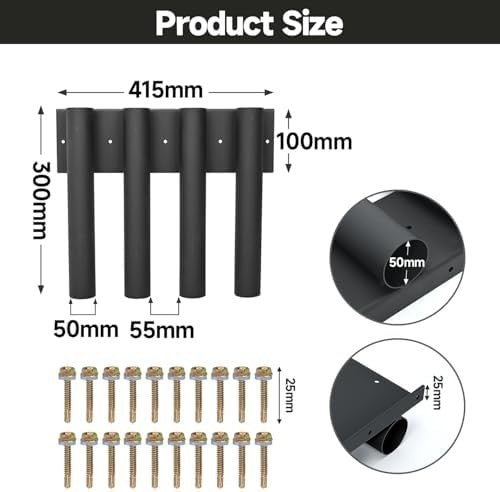 8-Hole Truck Shovel Holder 40.5x5x35.5cm Heavy-Duty Tool Rack Organizer