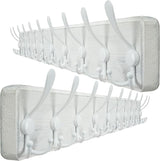Rustic White Wall Mounted Coat Rack 2 Pack 98cm | 10 Triple Hooks Wooden Hanger