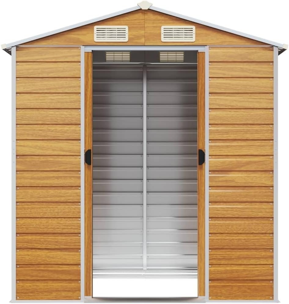 6.5x4.3FT Metal Garden Shed Outdoor Storage with Sloped Roof & 4 Air Vents