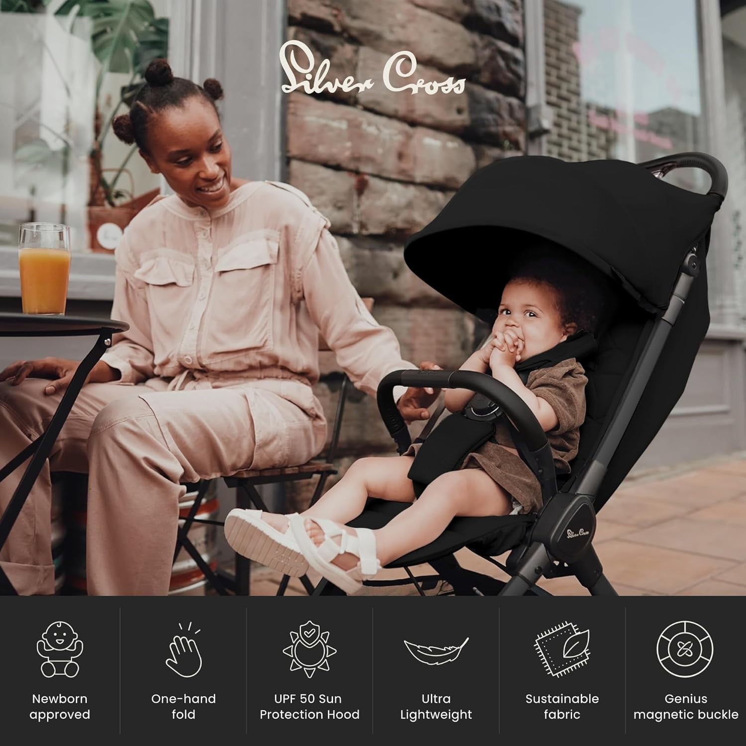 Ultra Compact Travel Pushchair One-Hand Fold Lie-Flat Newborn–4Y 22kg Space