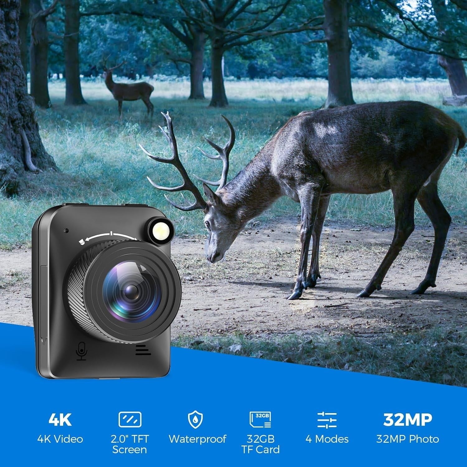 4K Time Lapse Camera Outdoor Waterproof Construction Camera 64GB IP66