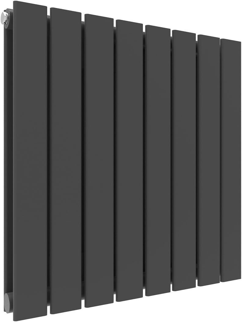 600 x 600mm Horizontal Designer Anthracite Radiator, Double Panel, High Heat Out