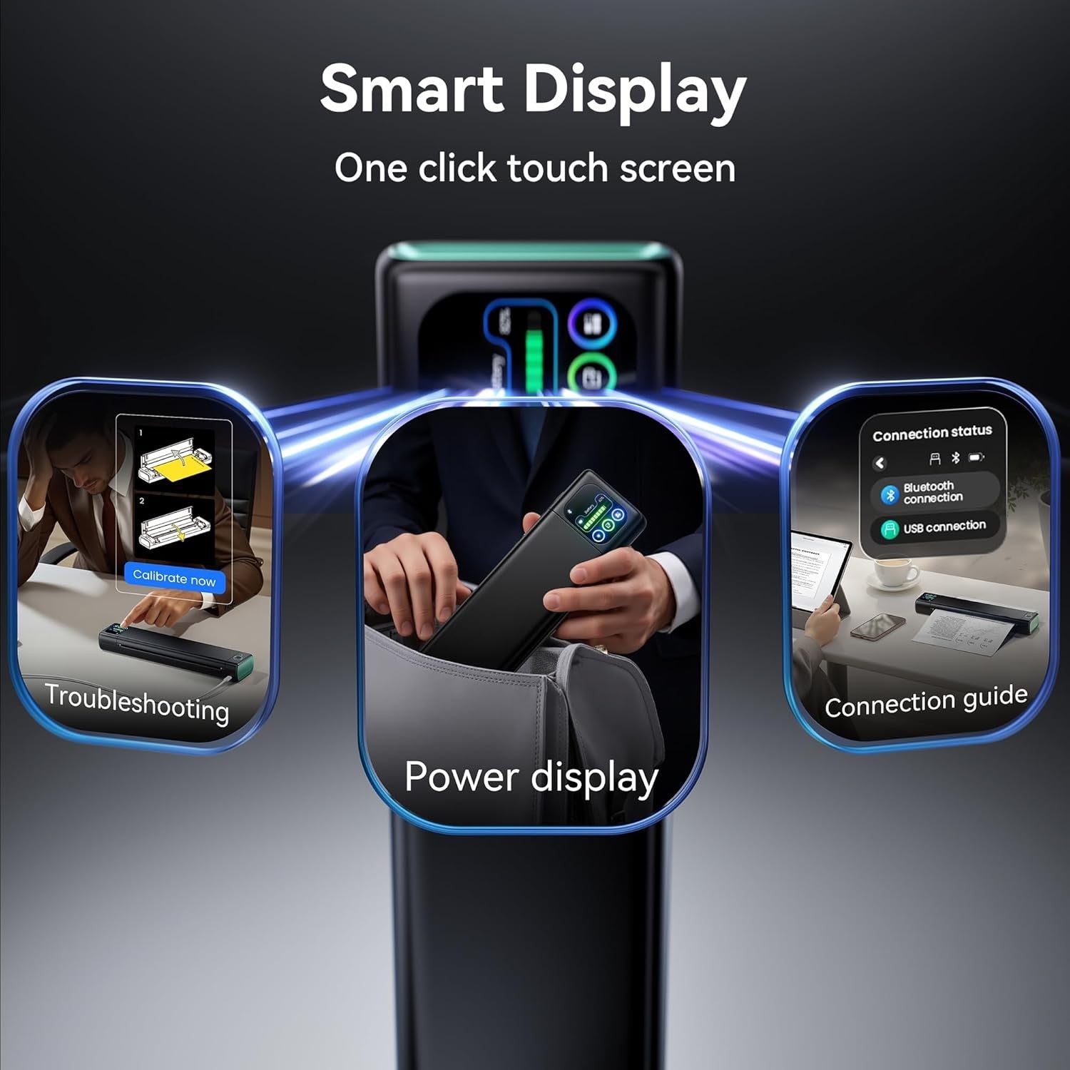 Portable Bluetooth Thermal Printer Touchscreen US Letter A4