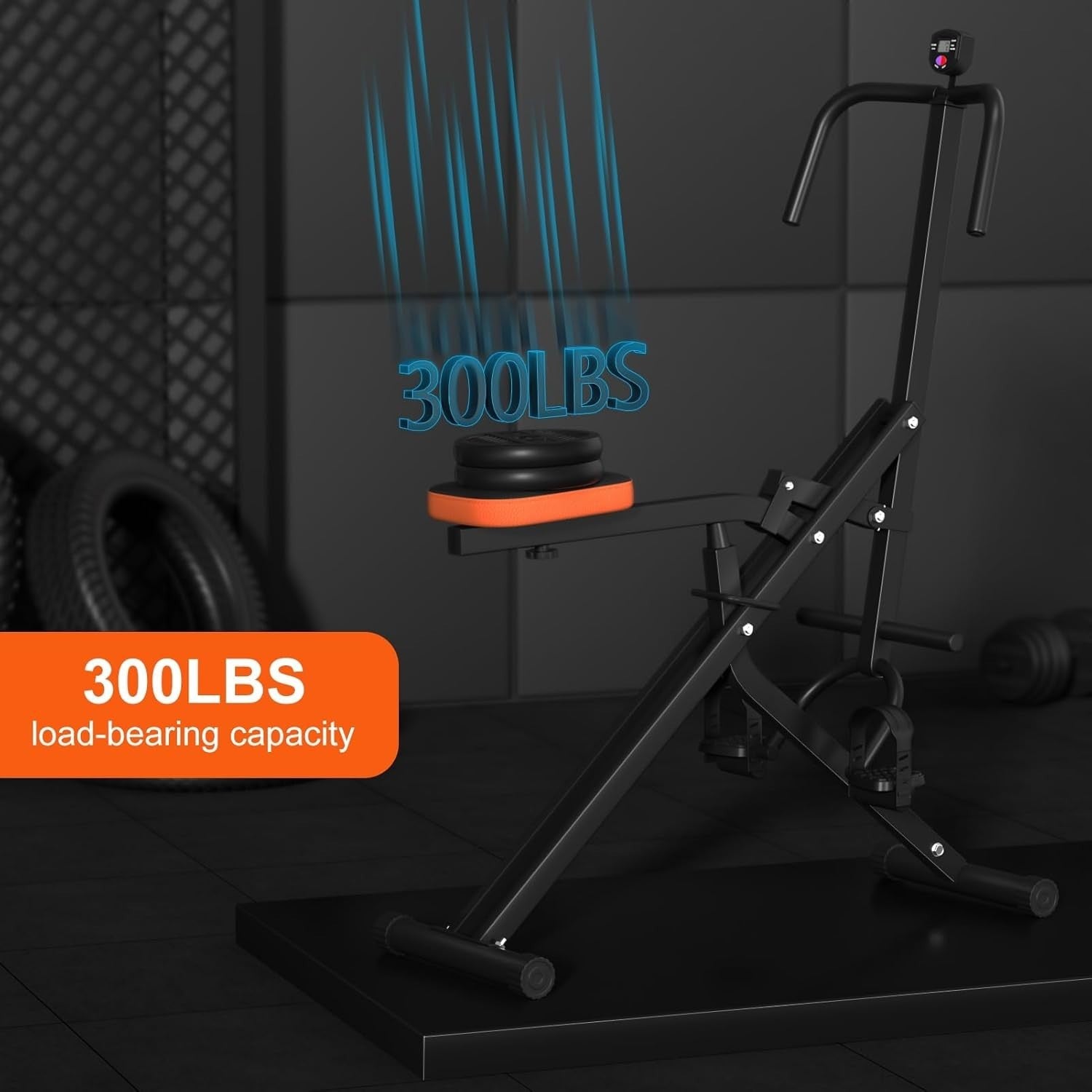 Heavy Duty Squat Rowing Machine Foldable w LCD 300LB Home Trainer