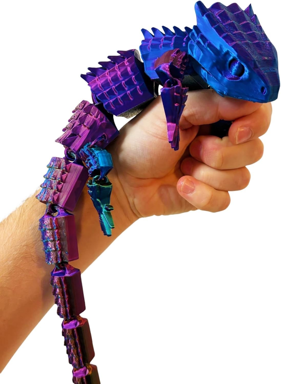 Giant 19in Lizard Fidget Colour Changing Articulated Sensory Toy
